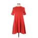 Trafaluc by Zara Cocktail Dress - A-Line: Orange Solid Dresses - Women's Size Small