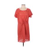 Madewell Casual Dress - Mini Scoop Neck Short sleeves: Orange Print Dresses - Women's Size 4