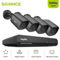 SANNCE 8 Channel 1080p Full HD 5-in-1 Security Camera System 4pcs 1080p Security Cameras for 24/7 Security Surveillance with NO Hard Drive