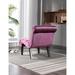 Living Room Accent Chair Leisure Chair with Rubber Wood Legs and Curved Armless Design for Small Spaces, Purple