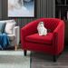 Stylish and Comfortable Barrel Chair for Home Decor, Red Linen