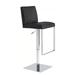 Stool with adjustable height in Black Soft PU Seating and Stainless Steel Frame