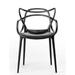 Black Master Chair, Modern Plastic Patio Indoor or Outdoor Dining Stackable Chair - SET 4