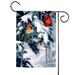 Red and Brown Snowy Fir Cardinals Christmas Outdoor Garden Flag 18" x 12.5"