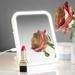1 Set Luminous Vanity Mirror Clear USB Battery Dual-use Rectangle Ultra Bright LED Tri-fold Mirror Light for Bedroom