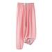 ZCFZJW Toddler Kids Baby Girls Fashion Cute Sweet Ice Silk Wide Leg Pants Summer Stretch Elastic Waist Trousers Leggings Long Pants #02-Pink 4-5Years