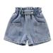 ZCFZJW Toddler Baby Boy Girl Shorts Stretch Ripped Raw Hem Jean Shorts Thin Pearl Flower Decoration Summer Denim Shorts Jean Shortie Shorts #03-Blue 12-13 Years