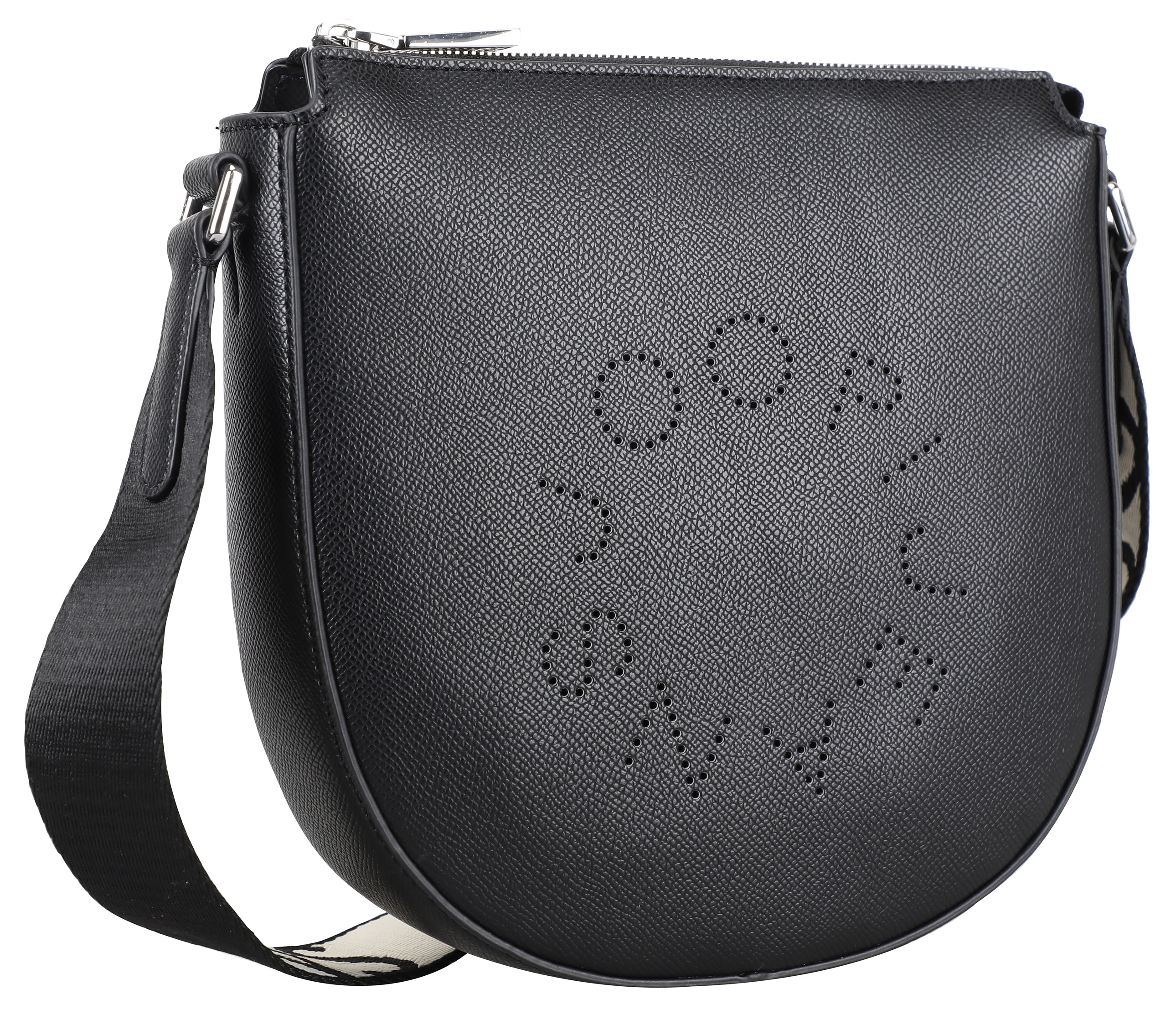 Umhängetasche JOOP JEANS "giro stella shoulderbag mvz1", Damen, Gr. B/H/T: 26,5cm x 25cm x 6,5cm, schwarz, Lederimitat, Taschen, Umhängeriemen mit Logo Druck Image