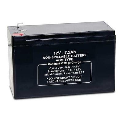 ZORO SELECT 47037 Sealed Lead Acid Battery,12V,7.2Ah,AGM