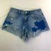 Zara Shorts | 30 Zara Shorts Distressed Floral Summer Festival Fun Women’s Patch 2 Denim | Color: Blue/White | Size: 2