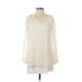 Logo Layers Casual Dress V Neck Long sleeves: Ivory Dresses - Women's Size Small