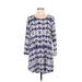 Fantastic Fawn Casual Dress - Shift: Blue Fair Isle Dresses - Women's Size Medium