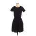 Old Navy Casual Dress - Mini Crew Neck Short sleeves: Black Print Dresses - Women's Size Small