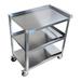 Amgood Stainless Steel. 3 Shelf Metal Utility Cart on Wheels w/ Handle Metal in Gray | 33 H x 28 W x 15 D in | Wayfair AMG-CART-1828-KD-418