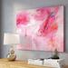 Ebern Designs While She Dances by Sia Aryai Print on Canvas Metal in Blue/Pink/White | 24" H x 32" W x 2" D | Wayfair