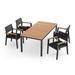 NewAge Products Outdoor Furniture Rhodes 5 Piece Dining Set w/ 72 in. Table Wood/Teak in Gray | 72 W in | Wayfair 91501