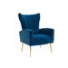 Wingback Chair - Everly Quinn 32.3" W Velvet Wingback Chair in Blue | 38.8 H x 32.3 W x 26.7 D in | Wayfair 488FF94A60B14DB6913D33A264B609C9