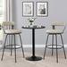 17 Stories Kipton Low Back Bar Stools Metal Leather Counter Stools Upholstered//Faux leather in Brown | 38.6 H x 20 W x 20.5 D in | Wayfair