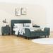 Ebern Designs 4-Pieces Bedroom Sets Upholstered Platform Bed w/ Nightstands & Storage Bench Upholstered in Green | 42 H x 64 W x 84 D in | Wayfair