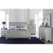 Rosdorf Park 4-2_Devora Faux Leather Upholstered LED Panel Bedroom Set Upholstered in Gray | 4.25 H x 64 W x 61 D in | Wayfair