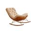 Everly Quinn Rocking Chair Wood/Upholstered/Metal/Solid Wood in Orange | 35.4 H x 37.4 W x 41.3 D in | Wayfair 462E9625D36A4F9A891408A3E4882F49