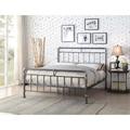 Flintshire Cilcain Metal Bed Frame 4Ft 6 Double Black/Silver