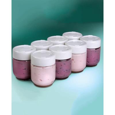 Euro Cuisine Set of 8 Glass Jars with Dates, Yogurt Maker