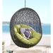 Balmoral Outdoor Grey Rattan with Olive Green Cushioned Hanging Swing Chair