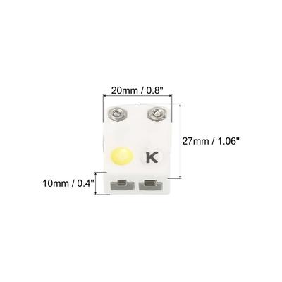 K Type Thermocouple Wire Connectors Female Plug 650°C(1202°F) White