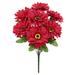 Set of 3 Red Artificial Gerbera Daisy Flower Stem Bush Bouquet 16in - 16" L x 10" W x 10" DP