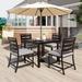 Outdoor Dining Table Sets with 4 Chairs and Umbrella Hole(5-Piece)