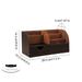 PU Leather Desk Organizer with Drawer Office Supplies Holder Desktop Stationery Storage Box for Business Card Pen Pencil Mobile Phone Stand Remote Caddy (Brown)