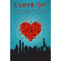 I Love You Boston Massachusetts (24x36 Giclee Gallery Art Print Vivid Textured Wall Decor)