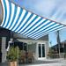 SDJMa Blue White Stripes Sun Shade Sail Rectangle 13.1 x 13.1 UV Block Canopy Shade Fabric Sun Shade Cloth Privacy Screen with Reinforced Grommets for Outdoor Patio Garden Pergola Cover