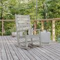 BizChair Contemporary Rocking Chair All-Weather HDPE Indoor/Outdoor Rocker in White