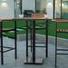 Emma + Oliver 32 Square Outdoor Bar Height Table with Faux Teak Poly Slats