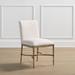 Angelina Parsons Dining Chair - Performance Boucle Natural with Antiqued Textured Brass Finish - Frontgate