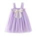Baby Deals!Toddler Girl Clothes Clearance Toddler Girls Casual Dresses Kids Dresses Clearance Toddler Kids Baby Girls Cute Summer Mesh Solid Color Print Bow Suspenders Dress Skirt