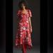 Anthropologie Dresses | Anthro High Low Floral Dress With Peek A Boo Back | Color: Purple/Red | Size: 10