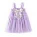 Baby Deals!Toddler Girl Clothes Clearance Toddler Girls Casual Dresses Kids Dresses Clearance Toddler Kids Baby Girls Cute Summer Mesh Solid Color Print Bow Suspenders Dress Skirt