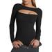 Women s Jumpsuits Rompers & Overalls Hollow Out Elegant Ladies Top Fashion Stylish Ribbed Black Long Sleeve Blue Bodysuit for Jumpsuits for Women