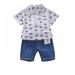 LOVEBAY Toddler Baby Boy Summer Shorts Set Short Sleeve Button Down Shirt Casual Shorts 2 Piece Summer Clothes