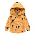 Toddler Kids Boys Casual Zip Up Cartoon Prints Jacket Coat Long Sleeve Hooded Thicken Outerwear Windbreaker For 4-5 Years