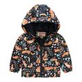 Toddler Boys Girls Casual Jackets Printing Cartoon Hooded Outerwear Zipper Coats Long Sleeve Windproof Coats For 2-3 Years