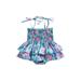 HOANSELAY Infant Baby Girls Romper Dress Tree/Flower Sleeveless Tie-Up Spaghetti Strap Ruched Ruffles Sling Bodysuits with Headband