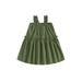 Girl Ruffle Dresses Sleeveless Off Shoulder Solid Color Princess Dress 0-4T