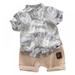 LOVEBAY Toddler Baby Boy Summer Shorts Set Short Sleeve Button Down Shirt Casual Shorts 2 Piece Summer Clothes