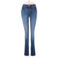 Gap Jeans - Mid/Reg Rise Skinny Leg Denim: Blue Bottoms - Women's Size 28 - Dark Wash
