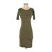 Lularoe Casual Dress - Sheath: Green Stripes Dresses - Women's Size X-Small