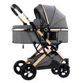 Lightweight Baby Strollers for Infant and Toddler, Baby Stroller for Newborn, High Landscape Shock-Absorbing Carriage Two-Way Pram Trolley Baby Pushchair Ideal for 0-36 Months (Color : Grey A)